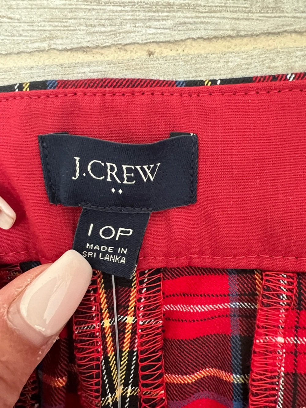JCREW Factory Red Plaid Straight-Leg Pants - Picture 3 of 9